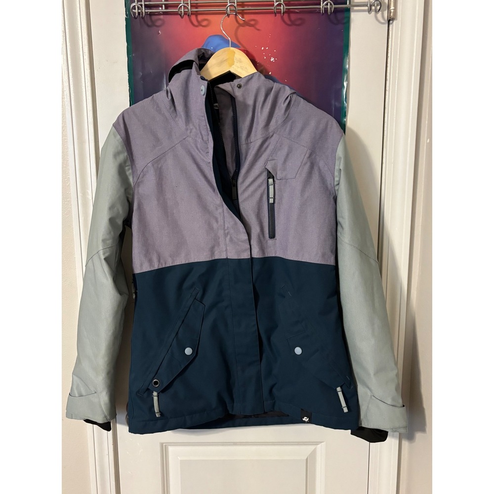 Ride Snowboards Women's Ski Snowboard Jacket Hooded Purple Grey Teal Size S